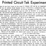 Article titled "Printed Circuit Tek Experiment