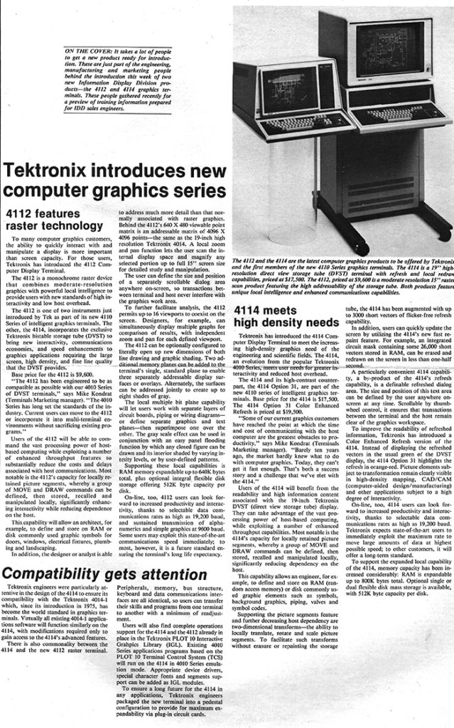 New Tektronix graphics series offers 177 features with compatibility focus.